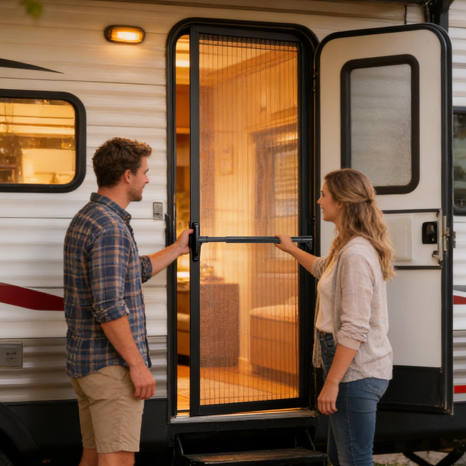 Outdoor Camping Rental - RV 스크린 도어 바 조절 가능한