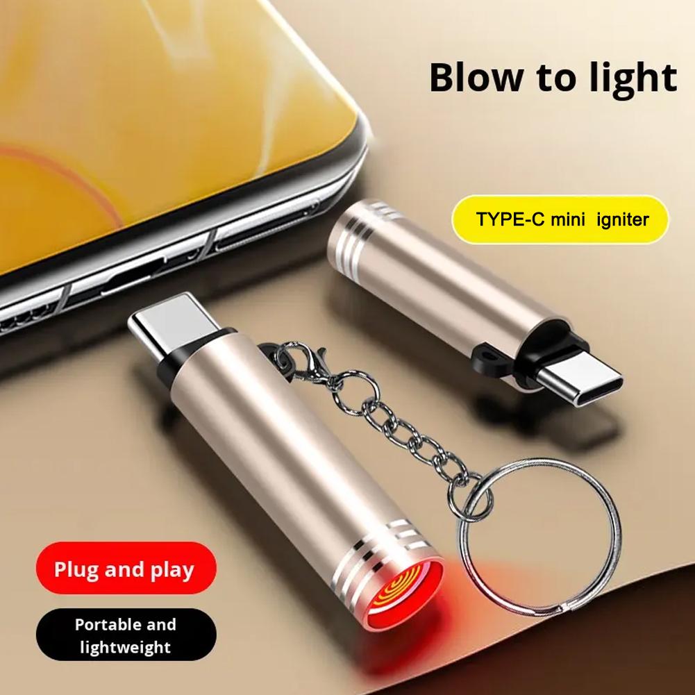 Outdoor Windproof Lighter - 타입 C 미니 라이터 불어서 점화하는