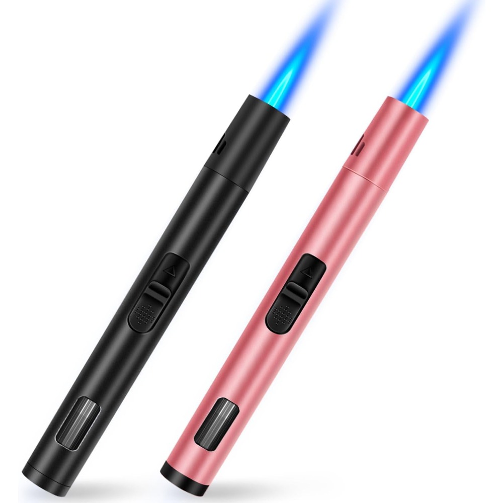 Outdoor Windproof Lighter - 2팩 리필 가능 방풍 토치 라이터,