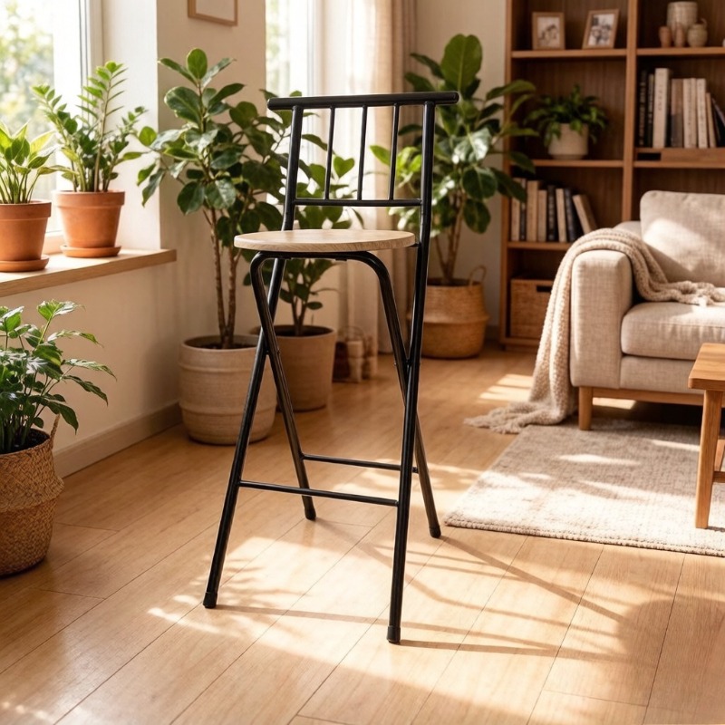 Outdoor Camping High Chair - 야외 접이식 등받이 높은 의자, 캠핑