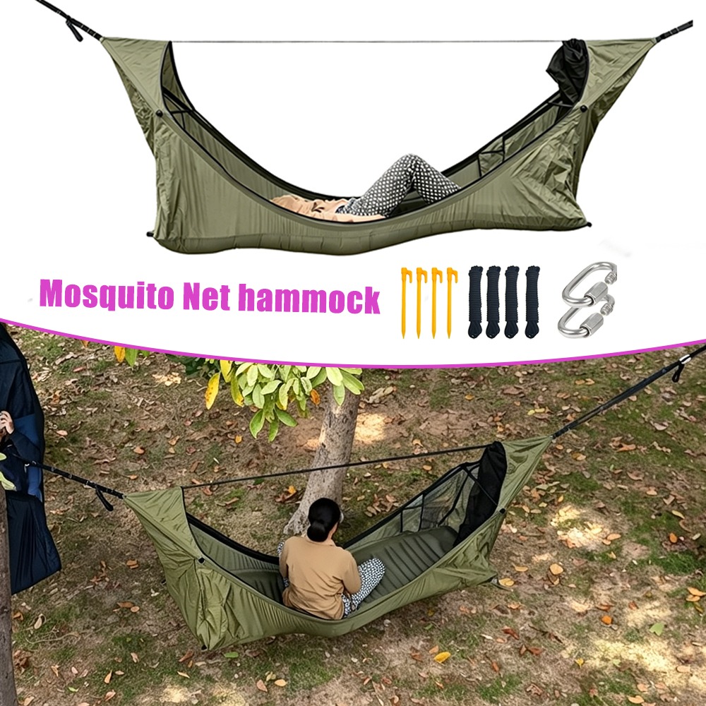 Outdoor Camping Mosquito Net - 모기장이 있는 플랫 해먹 스윙 캠핑