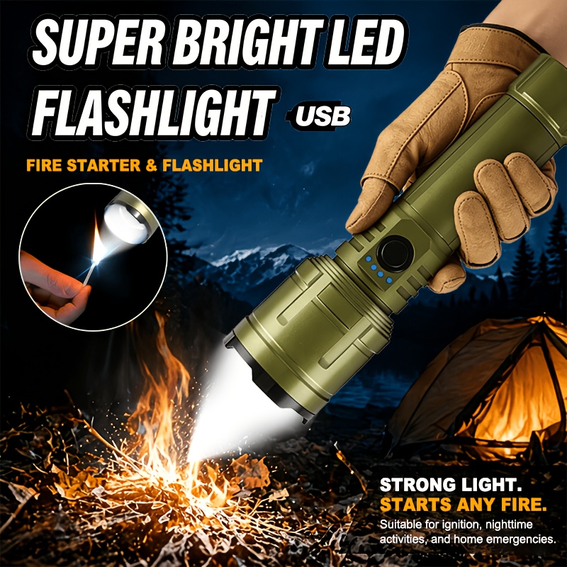 Battery Outdoor Camping - 손전등 라이터 & 보조배터리 콤보, 충전식,