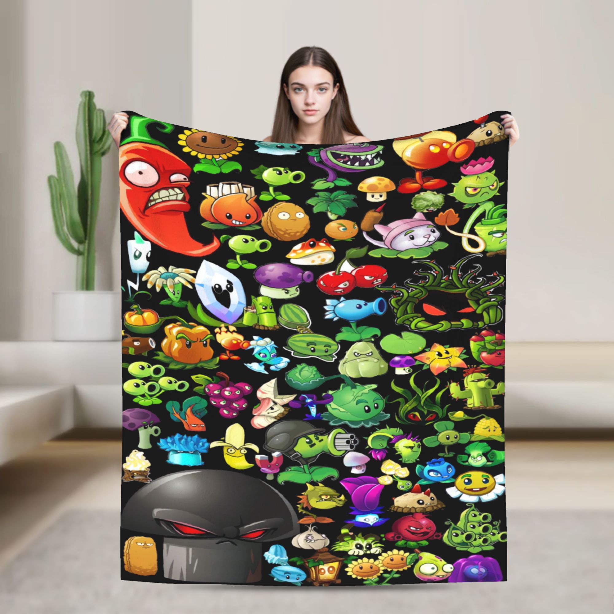 Outdoor Camping Games For Adults - P-Plants-vs-Zombies 비디오 게임 슈퍼 따뜻한 담요