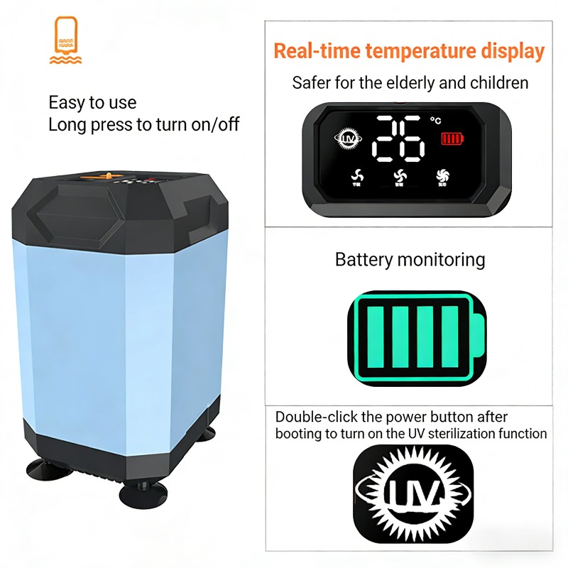 Outdoor Camping Carpet - 5400mAh/9000mAh 야외 휴대용 캠핑 샤워기 (디스플레이