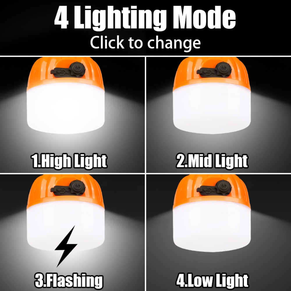 휴대용 미니 캠핑 램프 4가지 조명 모드, 후크 포함, - Battery Outdoor Camping 리뷰 및 가격