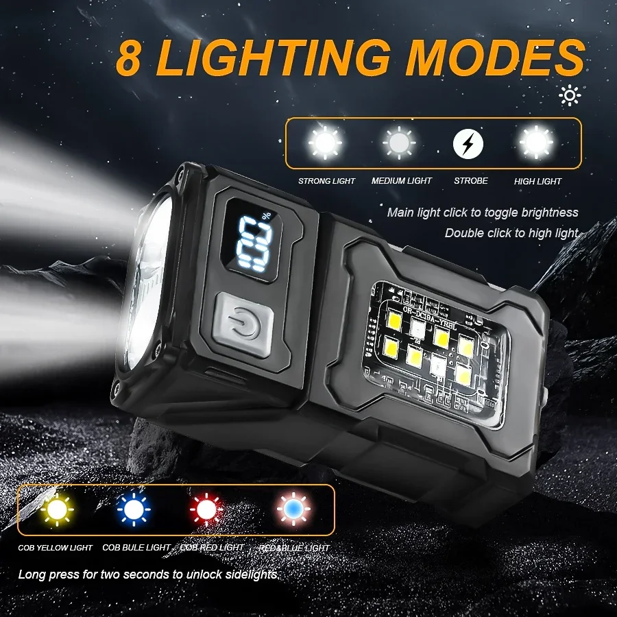 미니 휴대용 LED COB 손전등 헤드 회전 자기 토치 - Battery Outdoor Camping 리뷰 및 가격
