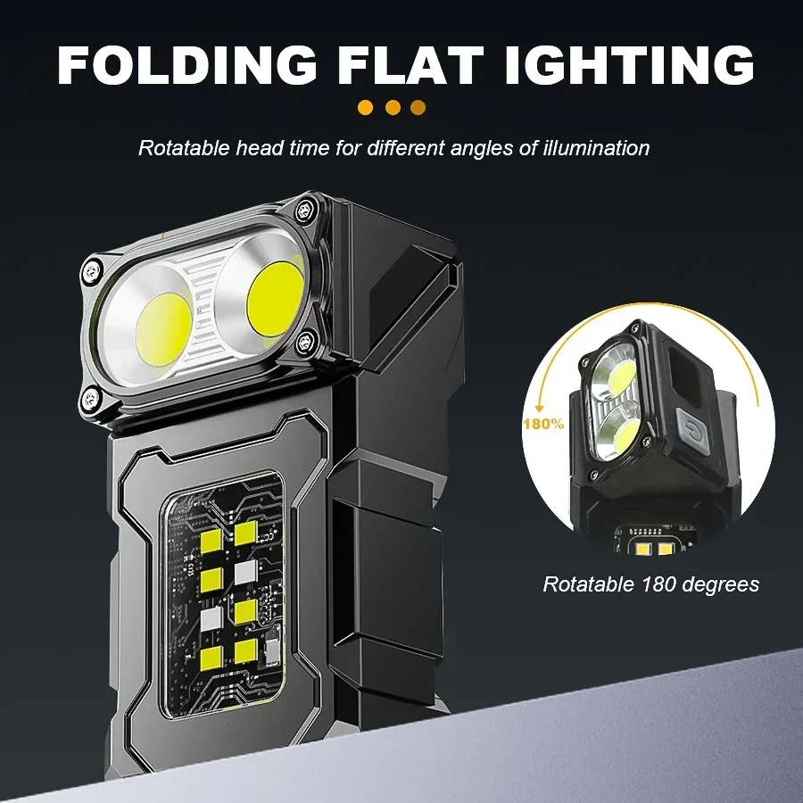 미니 휴대용 LED COB 손전등 헤드 회전 자기 토치 - Battery Outdoor Camping 리뷰 및 가격