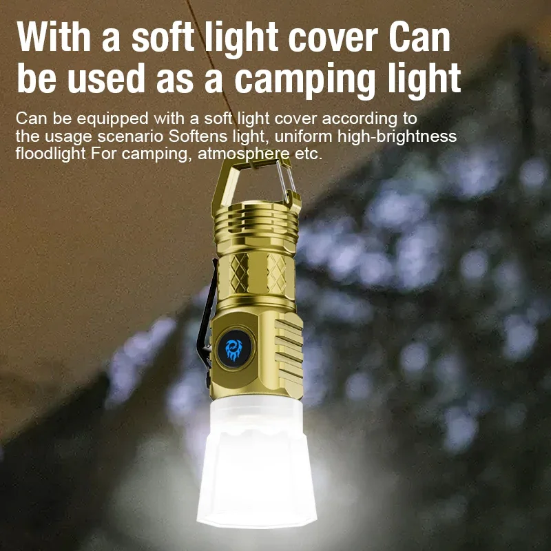 고강도 파워 LED 손전등 내장 배터리 타입-C 충전식 - Battery Outdoor Camping 리뷰 및 가격
