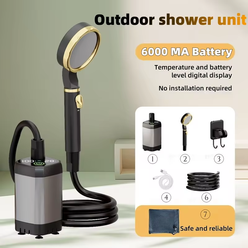 휴대용 야외 전기 샤워기 캠핑 샤워 키트 긴 배터리 수 - Battery Outdoor Camping 리뷰 및 가격