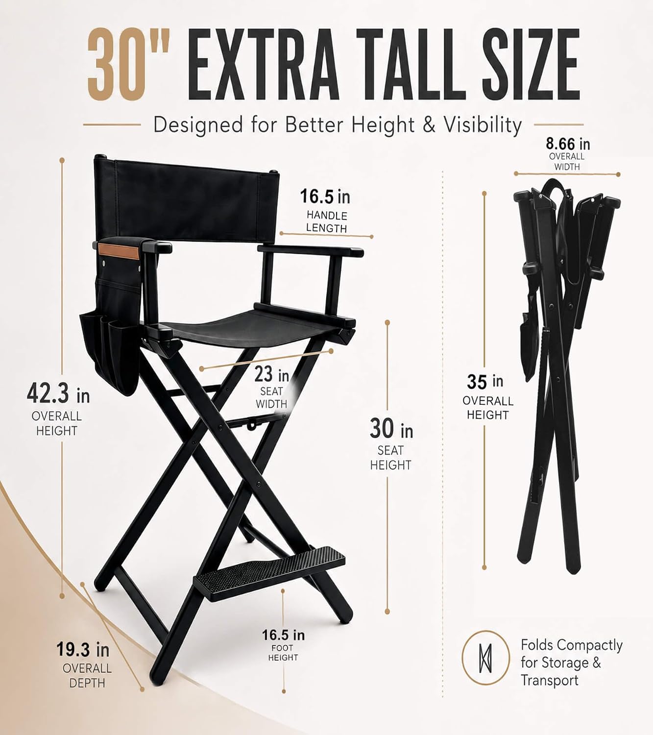 높이 조절 가능한 휴대용 알루미늄 접이식 메이크업 아티 - Outdoor Camping High Chair 리뷰 및 가격