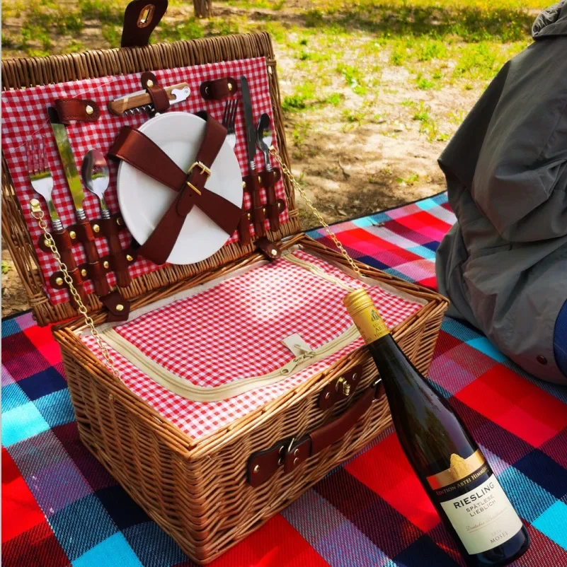 가족 나들이 피크닉 바구니, 야외 캠핑 음식 및 식기  - Outdoor Camping Storage Box 리뷰 및 가격