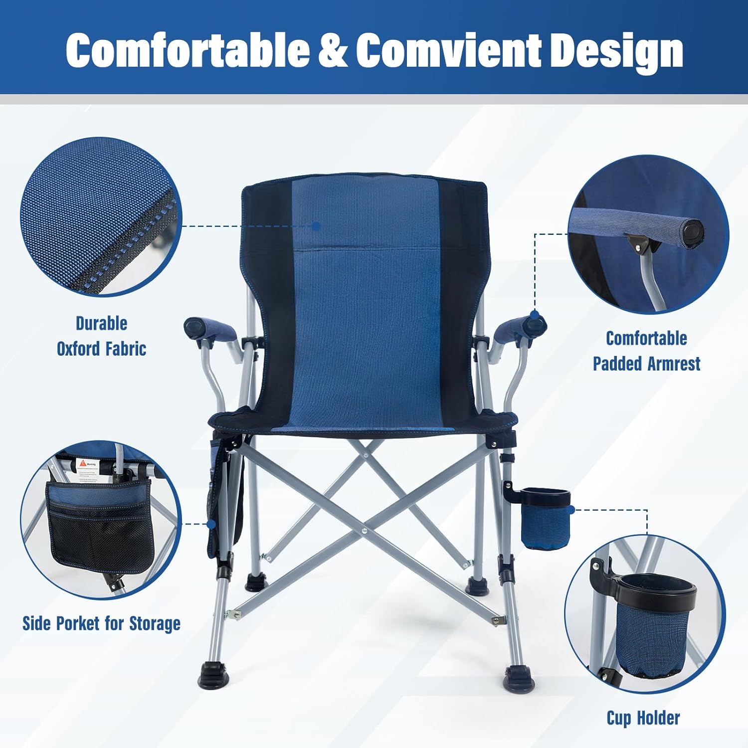 공장 도매 야외 휴대용 접이식 캠핑 의자 컵홀더가 있는 - Outdoor Camping Chairs 리뷰 및 가격