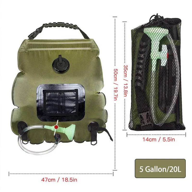솔라 샤워백 20L 야외용 태양열 가열 프리미엄 캠핑  - Outdoor Camping Hot Water Shower 리뷰 및 가격