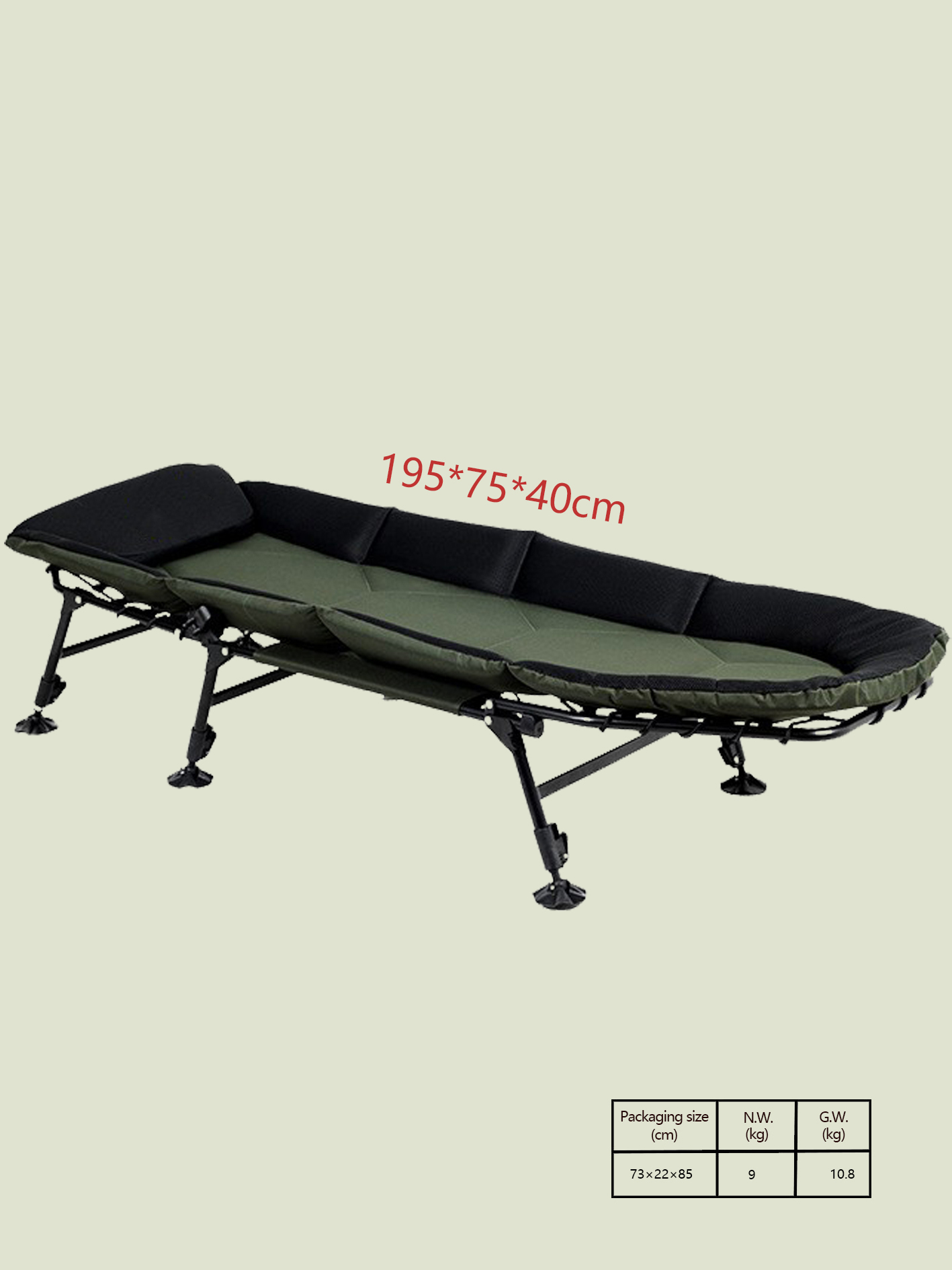 접이식 침대 넓고 두꺼워진 조절 가능한 휴대용 캠핑 간 - Outdoor Camping Beds For Sale 리뷰 및 가격