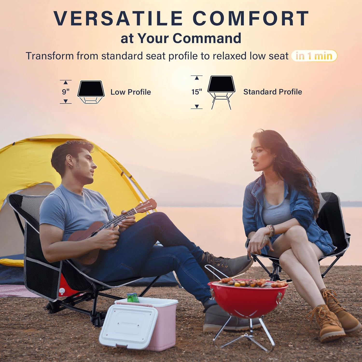 경량 캠핑 의자, 성인용 캠핑 의자, 높이 조절 가능한 - Outdoor Camping Chairs 리뷰 및 가격