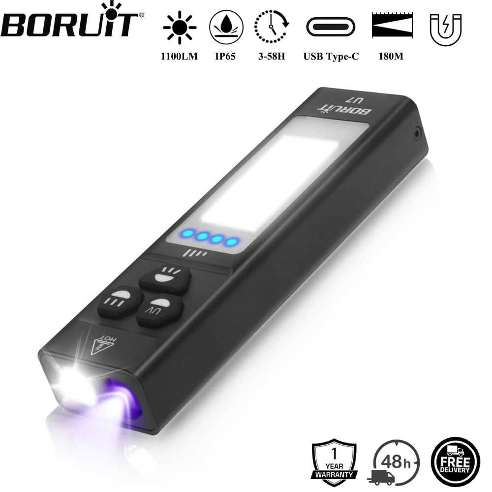 BORUiT U7 UV LED EDC 손전등 1100L - Battery Outdoor Camping 리뷰 및 가격