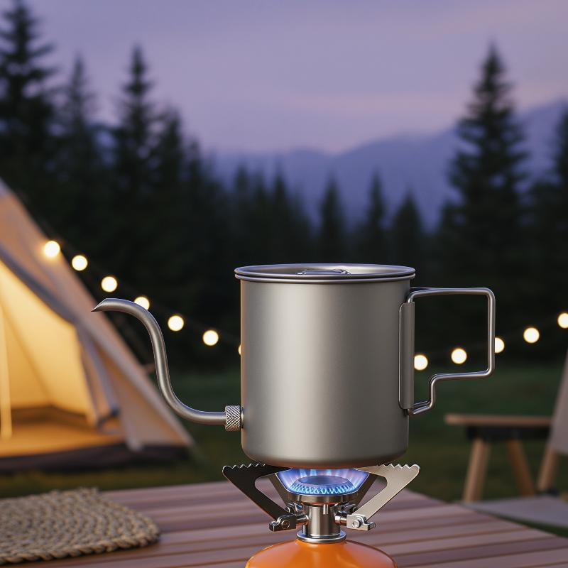 순수 티타늄 구즈넥 푸어오버 커피 주전자 접이식 손잡이 - Outdoor Camping Kettle 리뷰 및 가격
