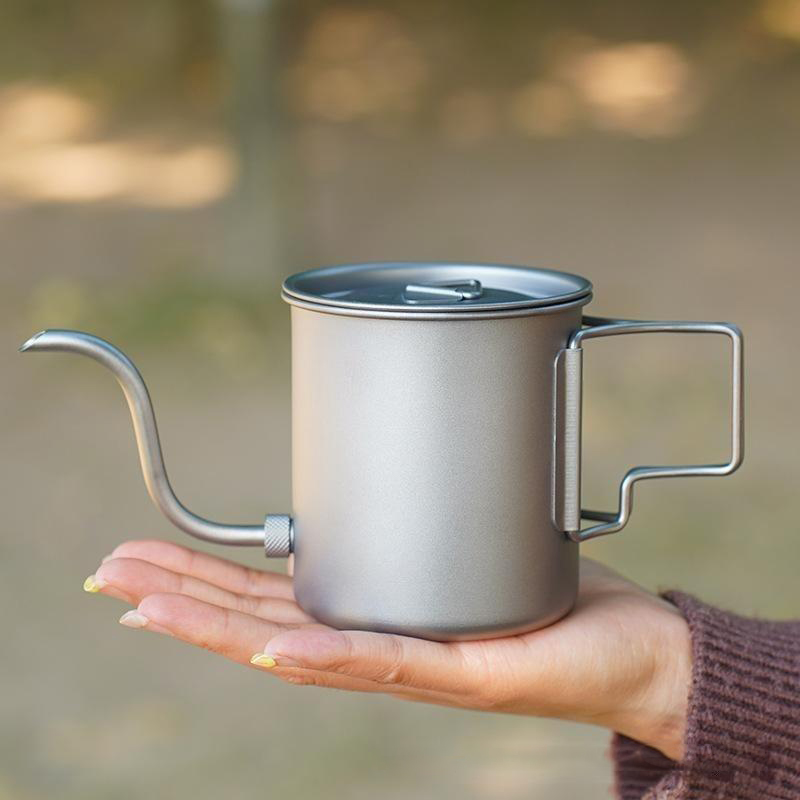 순수 티타늄 구즈넥 푸어오버 커피 주전자 접이식 손잡이 - Outdoor Camping Kettle 리뷰 및 가격