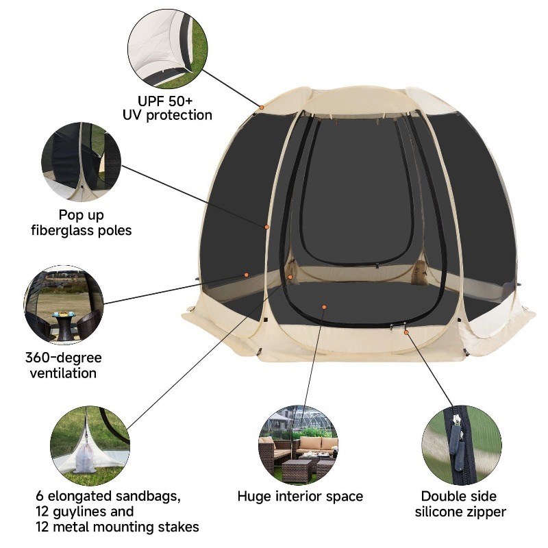 핫세일 6면 메쉬 스크린 파티 텐트 내구성 방수 야외  - Outdoor Camping Tents For Sale 리뷰 및 가격