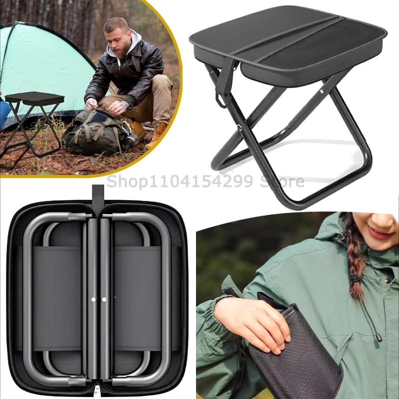 성인용 휴대용 접이식 스툴, 검정색 경량 캠핑 의자,  - Outdoor Camping Activities For Adults 리뷰 및 가격