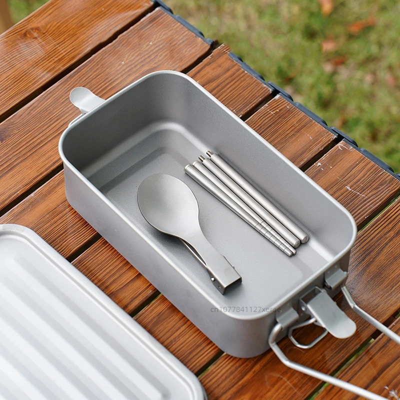 야외 순수 티타늄 사각 도시락 상자, 캠핑 밀봉 도시락 - Outdoor Camping Meals 리뷰 및 가격