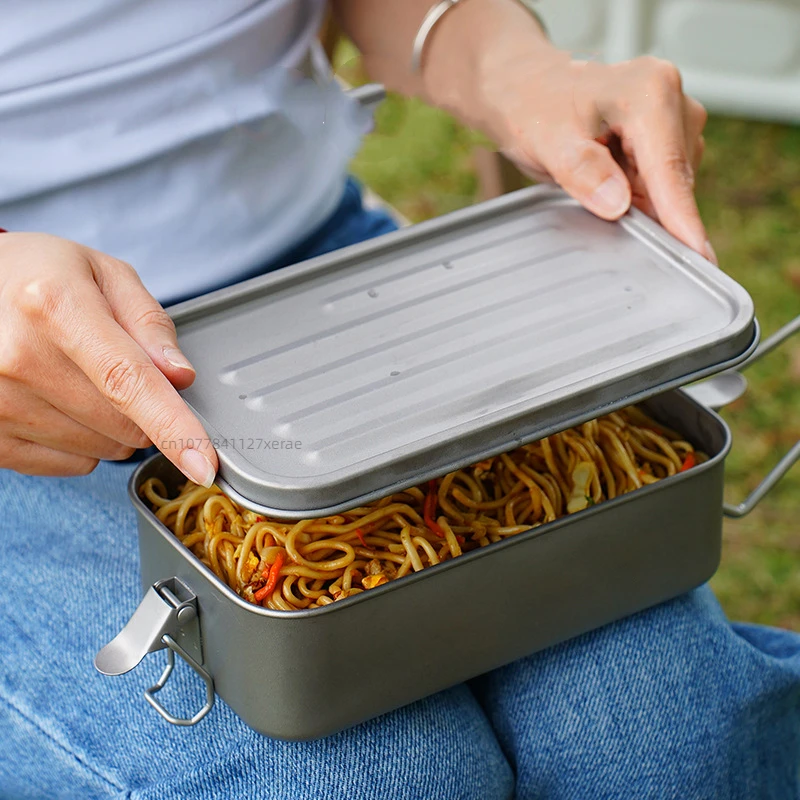 야외 순수 티타늄 사각 도시락 상자, 캠핑 밀봉 도시락 - Outdoor Camping Meals 리뷰 및 가격