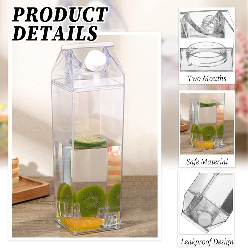 750ML 투명 우유병 물통 사각형 우유 커피 주스 차 - Outdoor Camping Storage Box 리뷰 및 가격