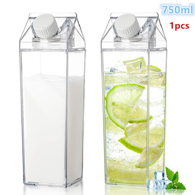 750ML 투명 우유병 물통 사각형 우유 커피 주스 차 - Outdoor Camping Storage Box 리뷰 및 가격