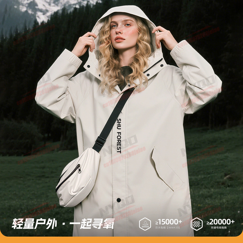 여성용 롱 레인코트 방풍 방수 야외 여행 겨울 캠핑 오 - Outdoor Camping Jacket 리뷰 및 가격