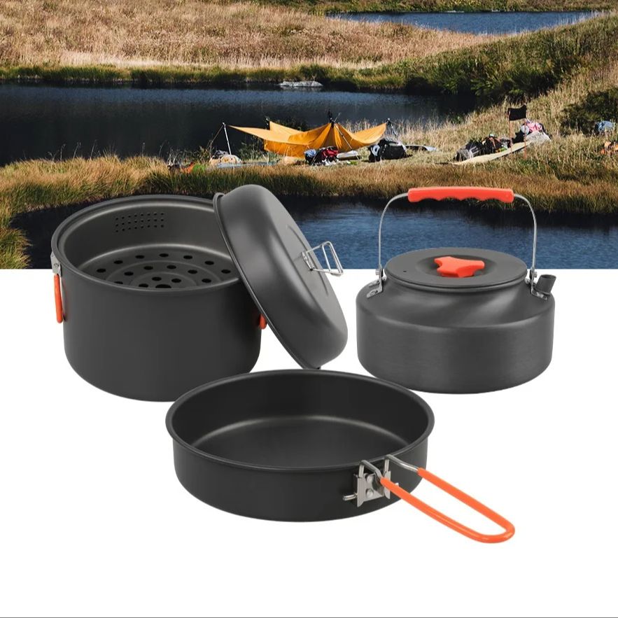 야외 조리기구 세트, 캠핑 요리 냄비 주전자, 스티머  - Outdoor Camping Kettle 리뷰 및 가격
