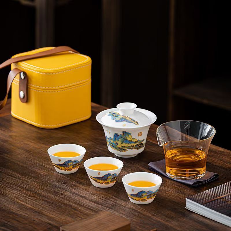 여행용 제이드 화이트 도자기 차 세트, 공푸 차 도구  - Outdoor Camping Kettle 리뷰 및 가격