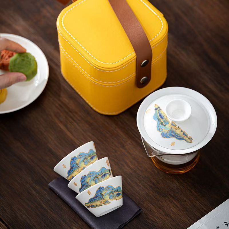 여행용 제이드 화이트 도자기 차 세트, 공푸 차 도구  - Outdoor Camping Kettle 리뷰 및 가격