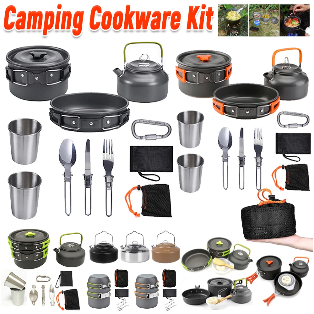 캠핑 조리기구 세트 주전자 냄비 프라이팬 휴대용 접이식 - Outdoor Camping Kettle 리뷰 및 가격
