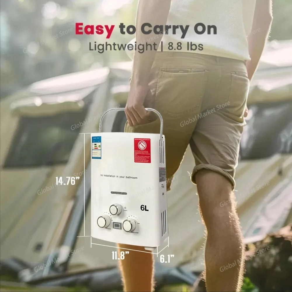 프로판 LPG 가스 무탱크 온수기 6L 야외 캠핑용 즉 - Outdoor Camping Hot Water Shower 리뷰 및 가격