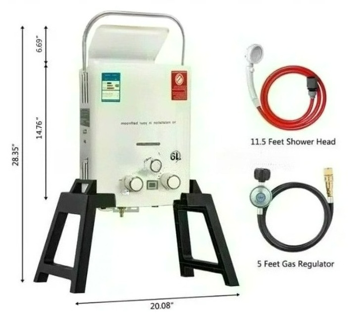 프로판 LPG 가스 무탱크 온수기 6L 야외 캠핑용 즉 - Outdoor Camping Hot Water Shower 리뷰 및 가격