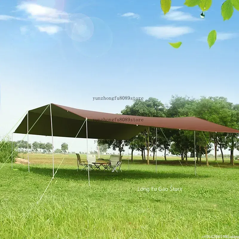 폴대 없이 6*8m 대형 캐노피 방수 옥스포드 실버 코 - Outdoor Camping Tarp 리뷰 및 가격