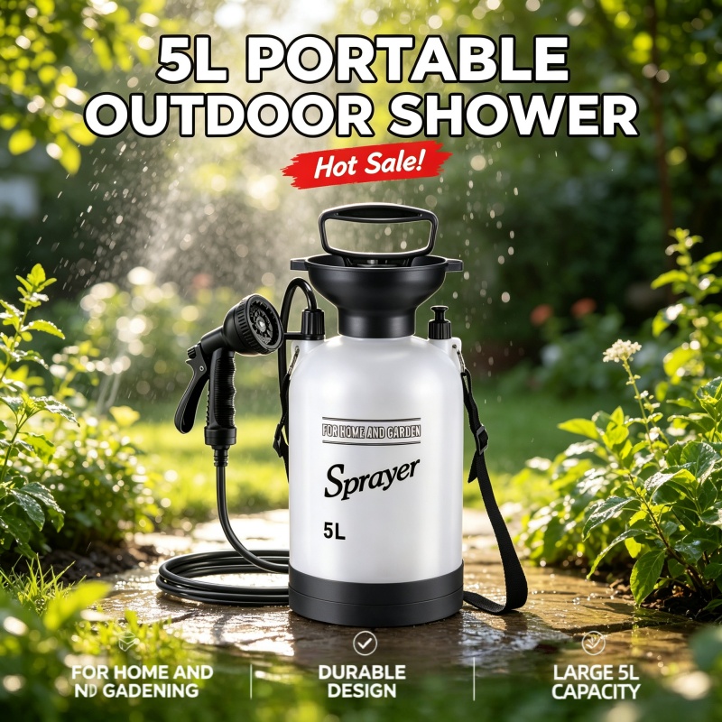 5L 휴대용 캠핑 샤워 수동 압력 분무기, 정원, 애완 - Outdoor Camping Carpet 리뷰 및 가격