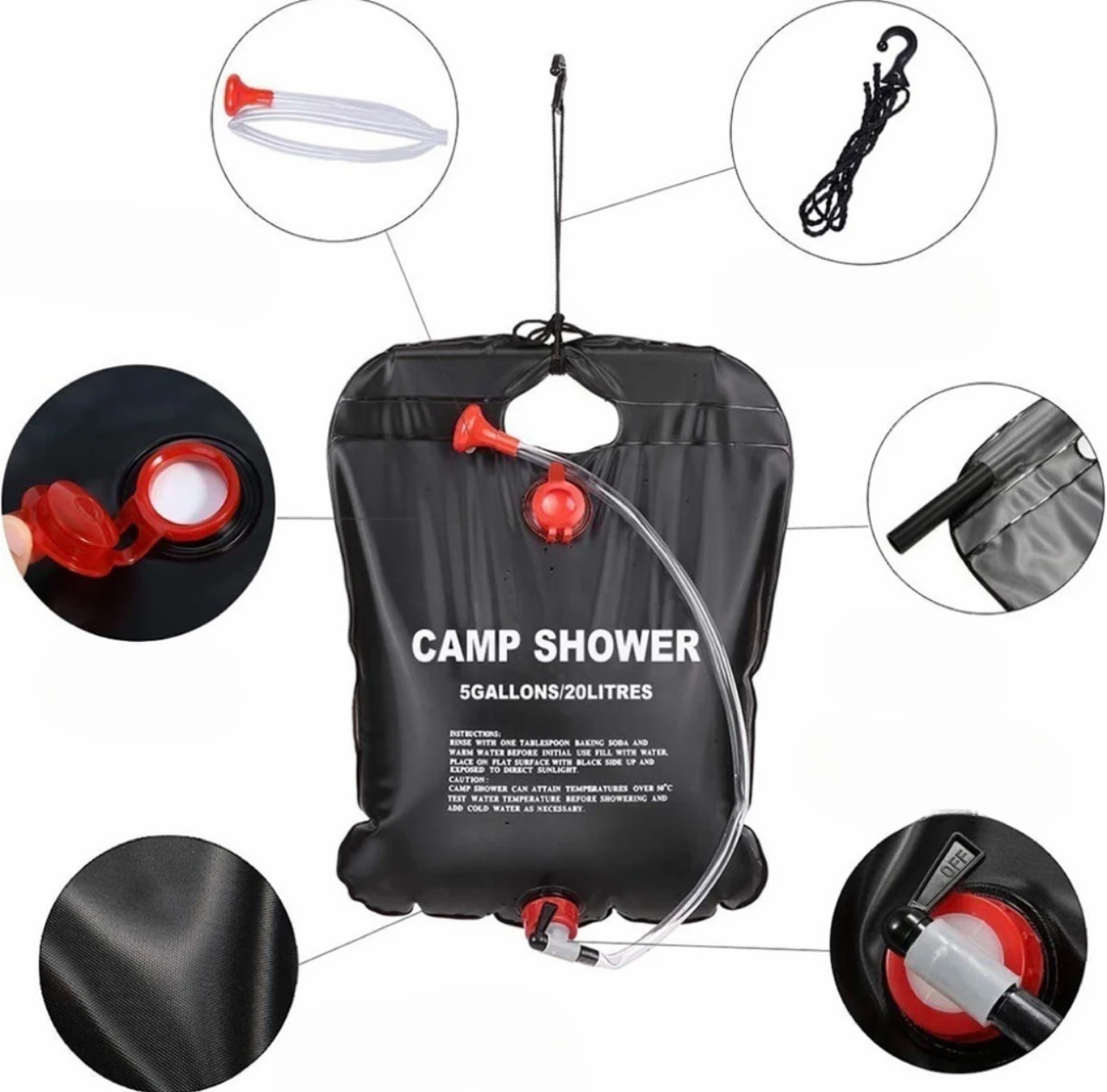 20/40L 캠핑용 접이식 태양열 샤워백 야외 목욕 물 - Outdoor Camping Hot Water Shower 리뷰 및 가격